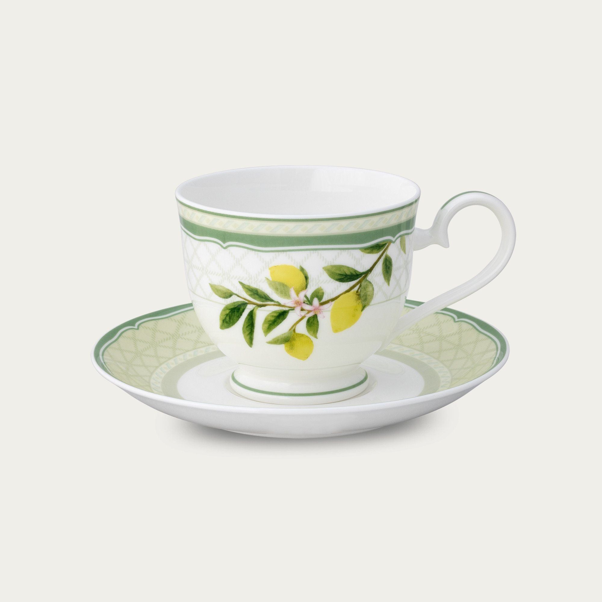 Chén trà (tách trà) dung tích 230ml kèm đĩa lót sứ xương | Noritake Sorrento Breeze 4990L - T97217