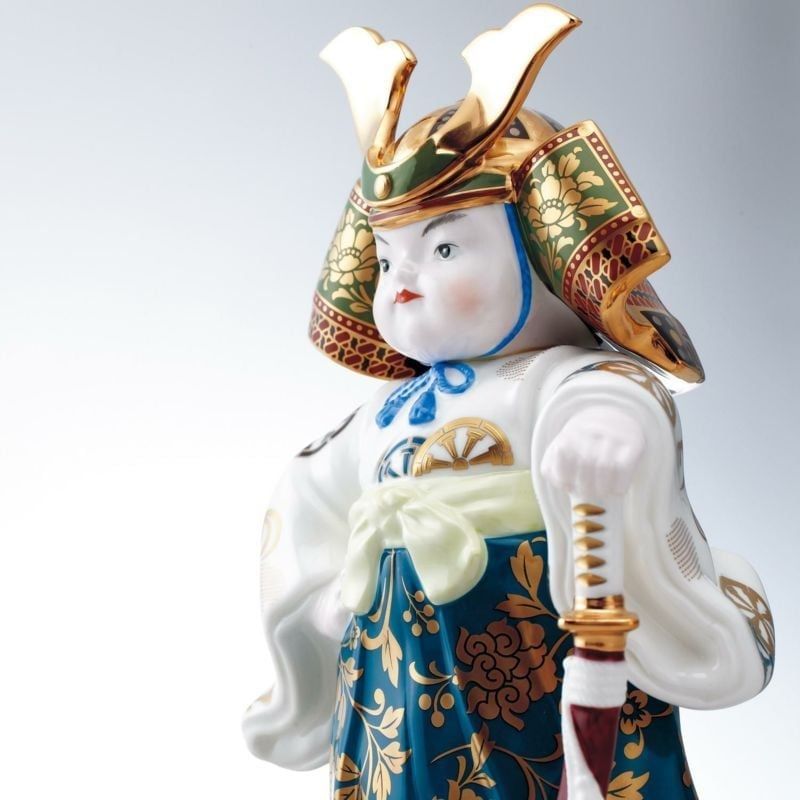 Tượng sứ chiến binh Samurai cao 22cm | Noritake Saijiki Collection AC193 - YK150
