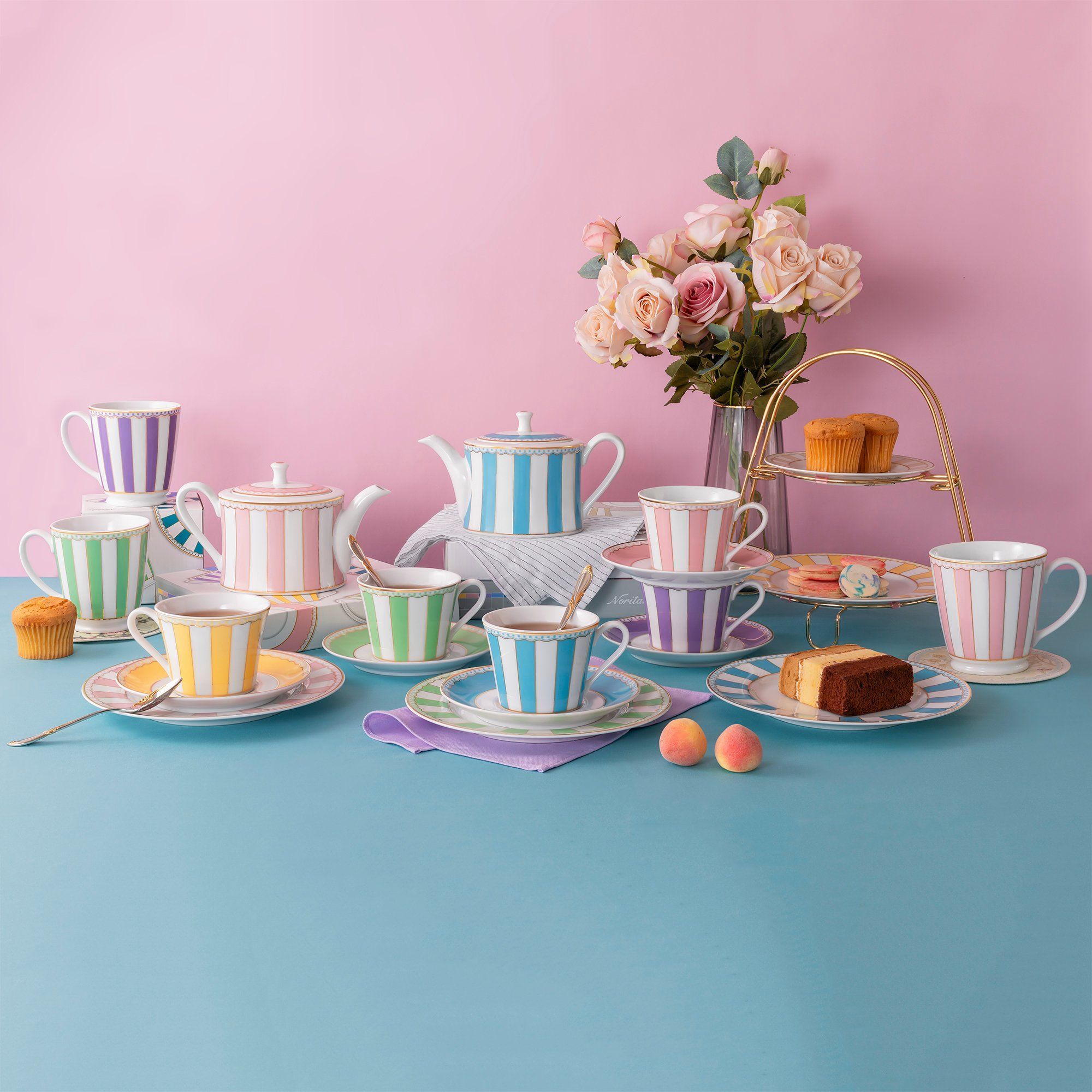 Chén trà (tách trà) 250ml (vàng pastel) kèm đĩa lót sứ trắng | Noritake CRNIVL Yellow M-250L - T002B