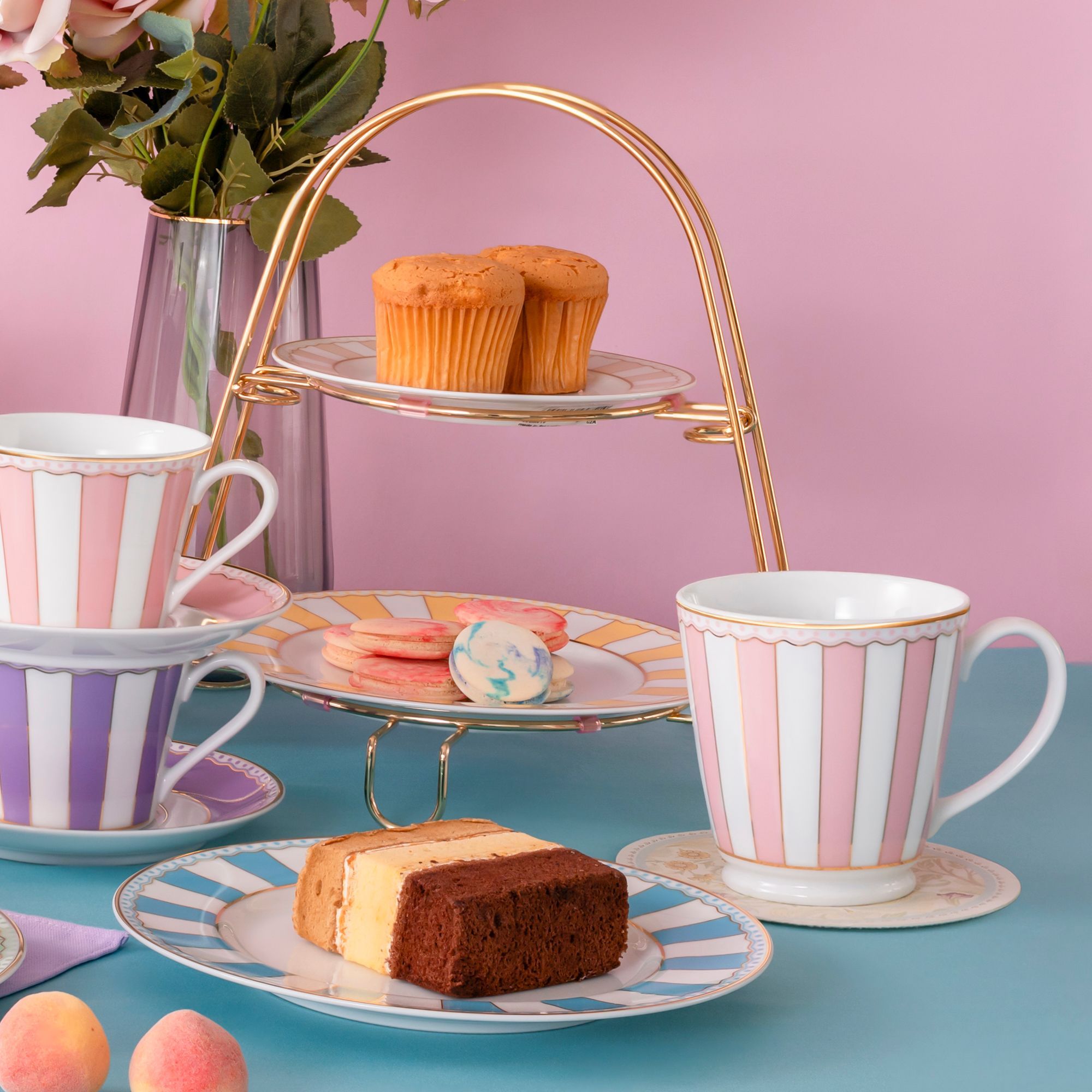 Cốc (ly) uống nước, cà phê 370ml (hồng pastel) sứ trắng | Noritake CRNIVL Pink M-249L - Q001A