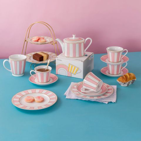  Ấm trà (bình trà) nhỏ dung tích 630ml (hồng pastel) sứ trắng | Noritake CRNIVL Pink M-249L - T91133 