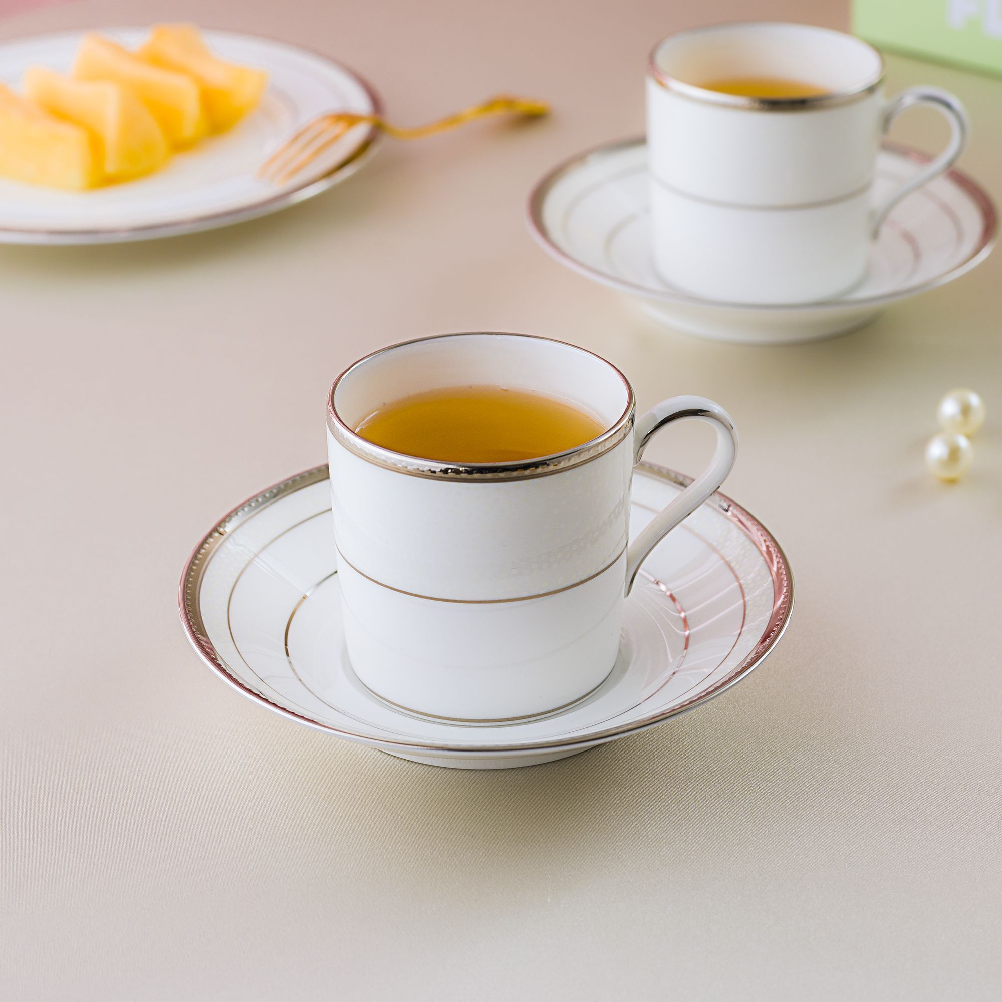 Bộ ấm chén trà nhỏ (ấm 880ml, chén 125ml) 13 món sứ xương Nhật Bản | Noritake Champagne Pearls 4811J - T014S