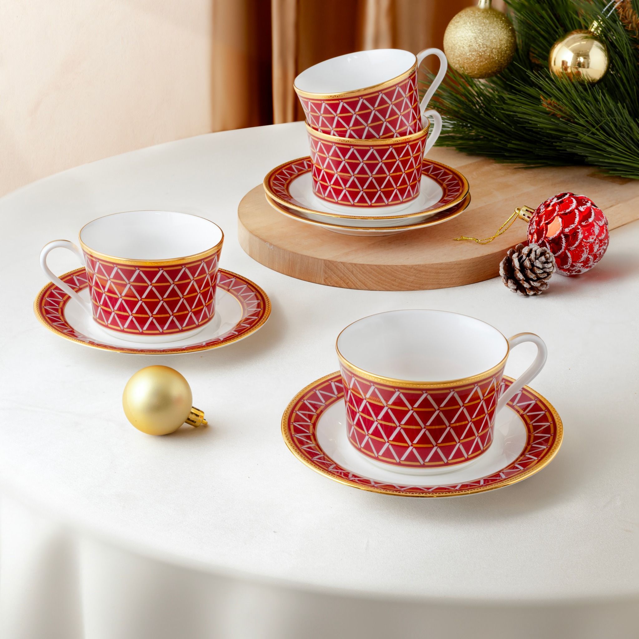 Bộ ấm chén uống trà (ấm 1.250ml, chén 245ml) 15 món sứ xương | Noritake Crochet 4966L - T017A