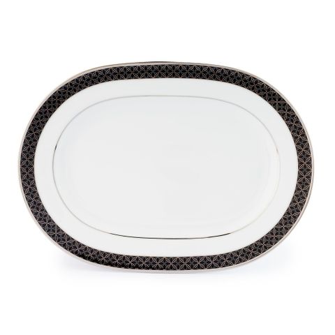  Đĩa Oval cỡ nhỏ (SM) dài 30,4cm sứ trắng | Noritake City Table 1788L - 91045 
