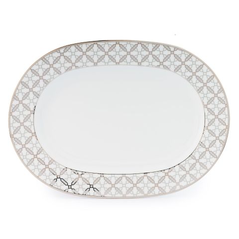  Đĩa Oval cỡ vừa (MD) dài 35,3cm sứ trắng | Noritake City Table 1788L - 91044 