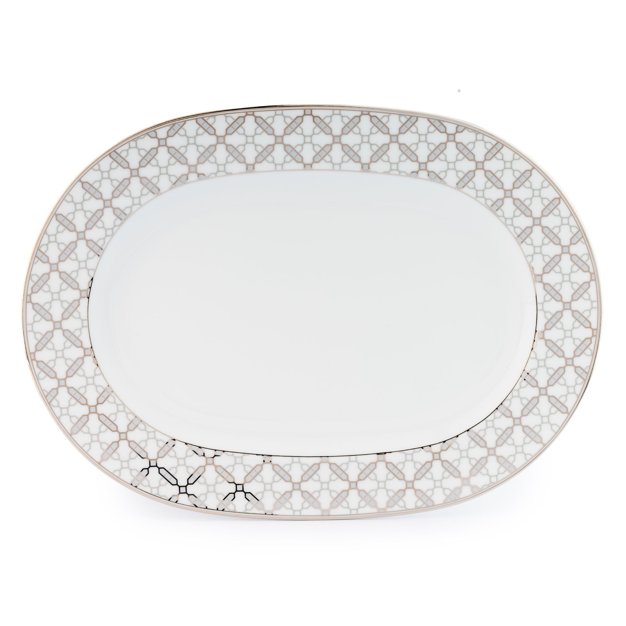Đĩa Oval cỡ vừa (MD) dài 35,3cm sứ trắng | Noritake City Table 1788L - 91044