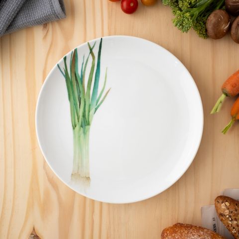  Đĩa coupe đường kính 24,1cm (họa tiết hành lá) sứ trắng | Noritake Kyoka Shunsai 1620-1L - 91816 