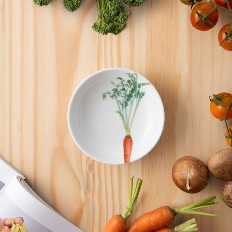  Đĩa tròn 9,8cm (họa tiết cà rốt) đựng nước chấm, gia vị sứ trắng | Noritake Kyoka Shunsai 1620-3L - 91419 