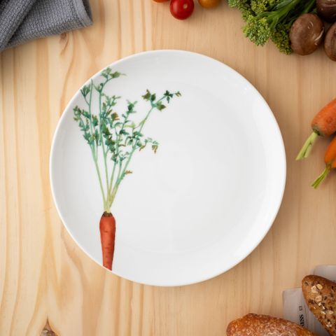  Đĩa coupe đường kính 24,1cm (họa tiết cà rốt) sứ trắng | Noritake Kyoka Shunsai 1620-3L - 91816 