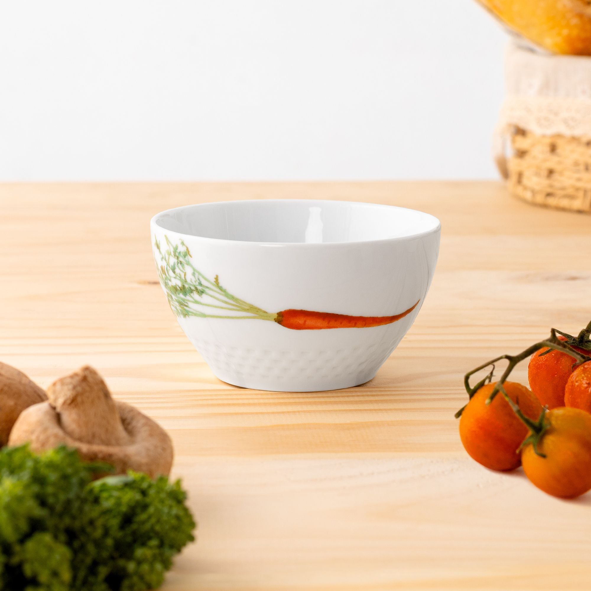 Bát cơm (chén cơm) 11,1cm (họa tiết cà rốt) dung tích 345ml sứ trắng | Noritake Kyoka Shunsai 1620-3L - 94502