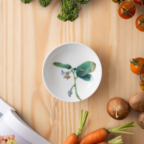  Đĩa tròn 9,8cm (họa tiết cà tím) đựng nước chấm, gia vị sứ trắng | Noritake Kyoka Shunsai 1620-5L - 91419 