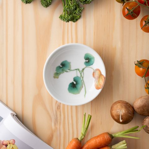  Đĩa tròn 9,8cm (họa tiết bí đỏ) đựng nước chấm, gia vị sứ trắng | Noritake Kyoka Shunsai 1620-6L - 91419 