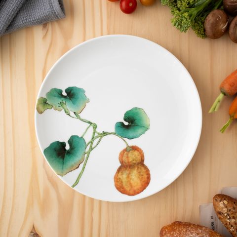  Đĩa coupe đường kính 24,1cm (họa tiết bí đỏ) sứ trắng | Noritake Kyoka Shunsai 1620-6L - 91816 