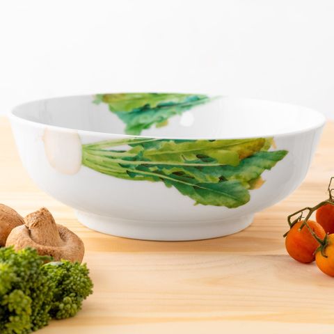  Bát canh (tô canh) tròn 24,8cm dung tích 2.150ml (họa tiết củ cải trắng) sứ trắng | Noritake Kyoka Shunsai 1620-7L - 91899 