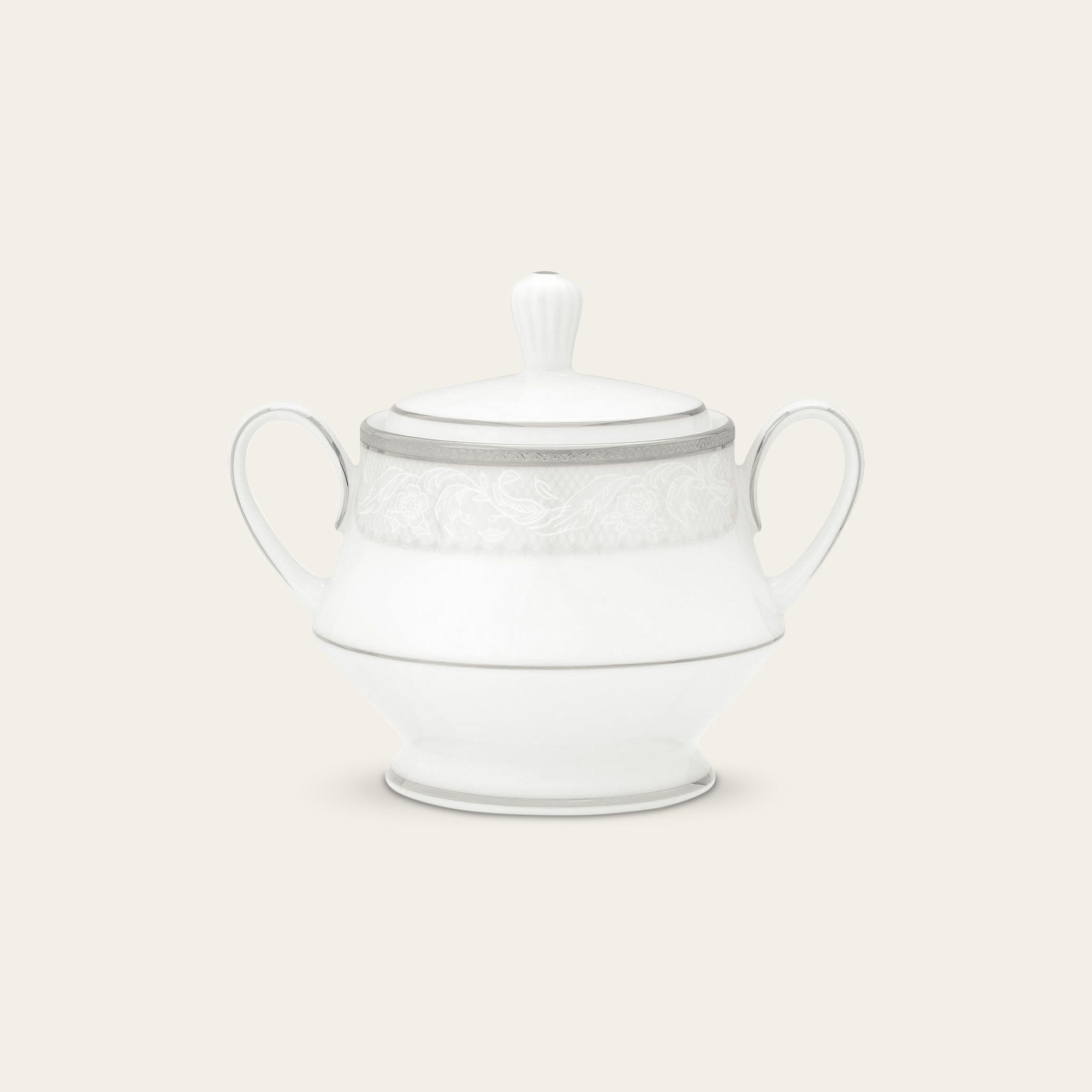 Bình (hũ) đựng sữa dung tích 260ml sứ trắng | Noritake Flanders Platinum 1715L - 91128