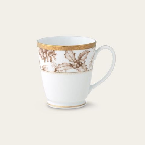  Cốc (ly) uống nước, cà phê 370ml phiên bản Giáng Sinh sứ trắng | Noritake Charlotta Holiday 1716-2L - T91058K 