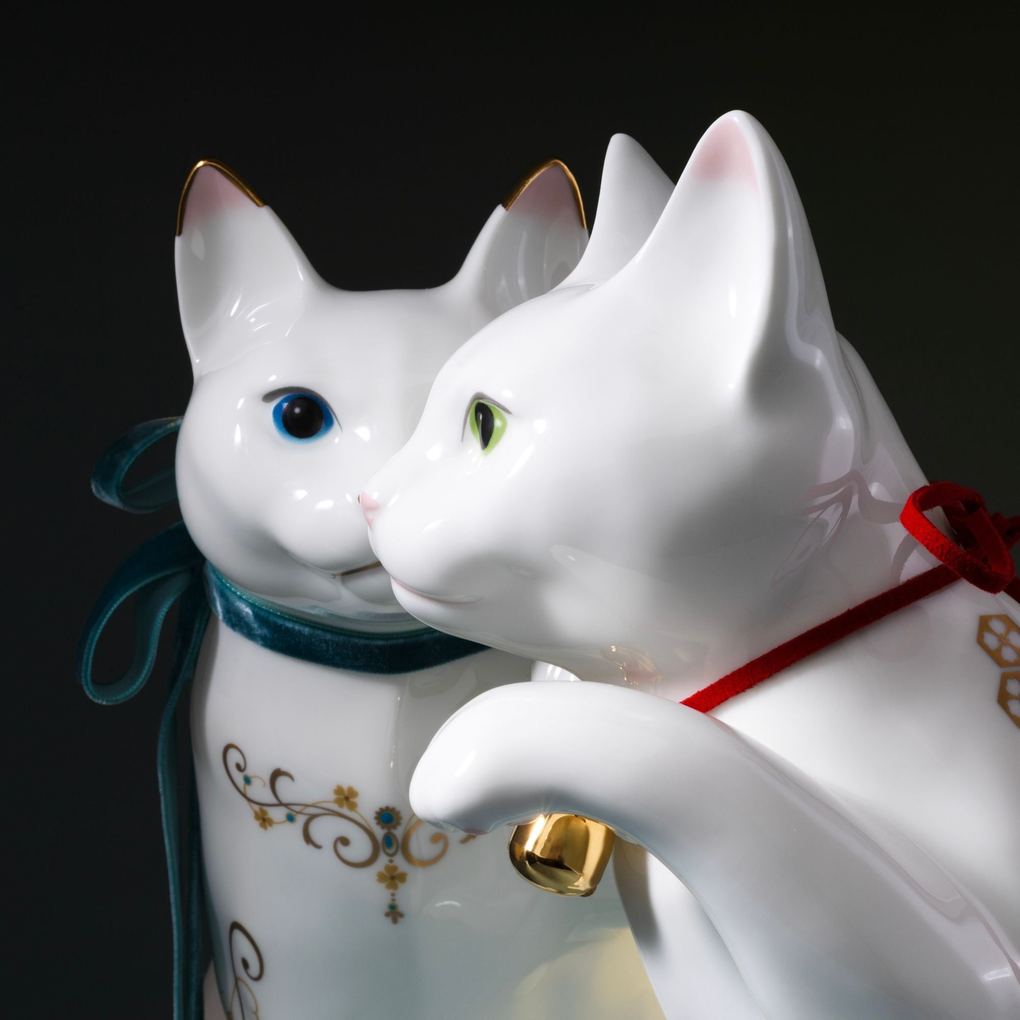 Tượng sứ mèo may mắn cao 26,5cm sứ xương cao cấp Nhật Bản | Noritake Fortune Cat AC405 - T54550B