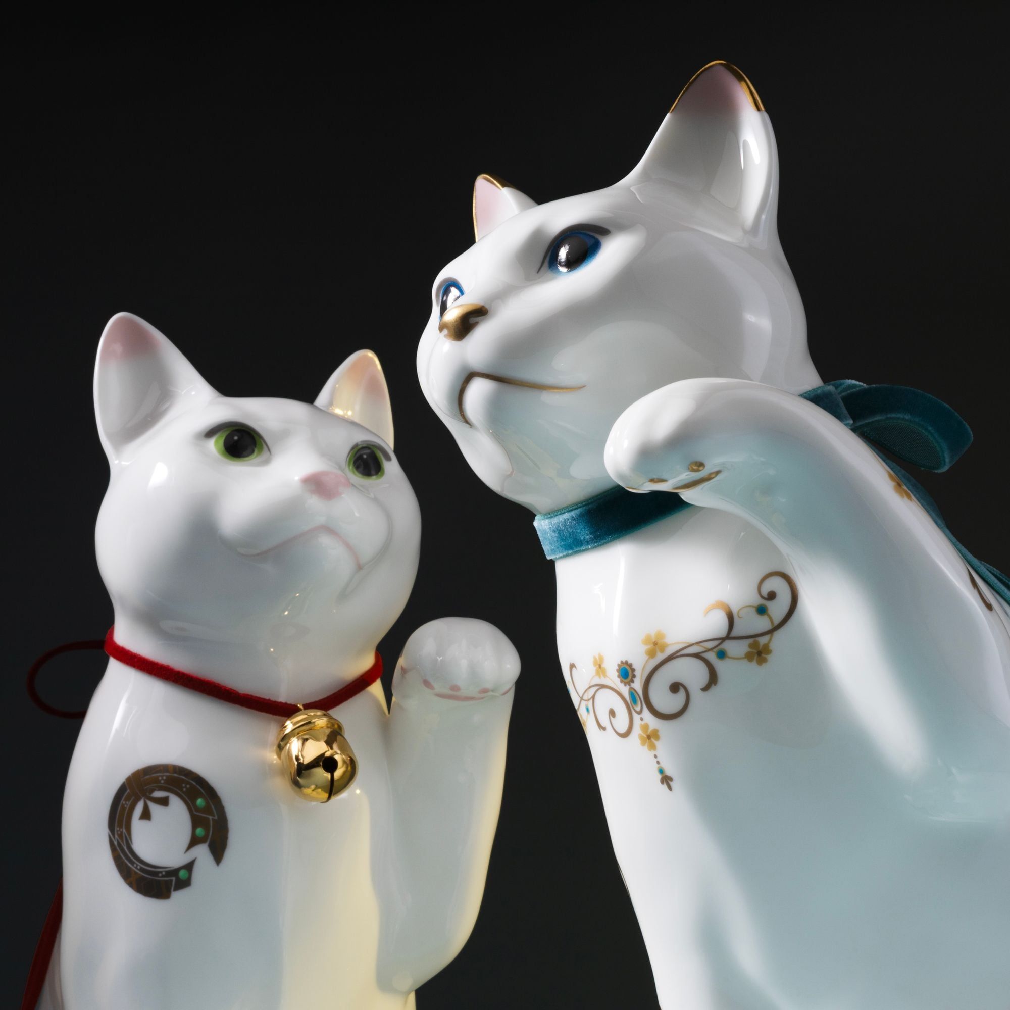 Tượng sứ mèo may mắn cao 26,3cm sứ xương cao cấp Nhật Bản | Noritake Fortune Cat AC452 - T54550