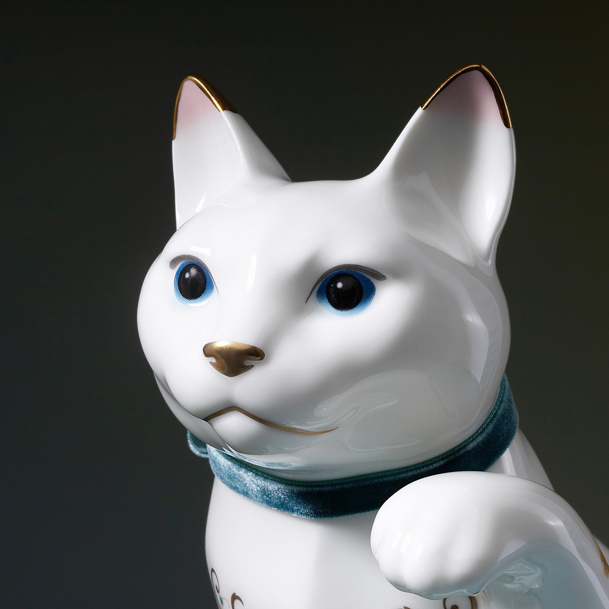 Tượng sứ mèo may mắn cao 26,3cm sứ xương cao cấp Nhật Bản | Noritake Fortune Cat AC452 - T54550