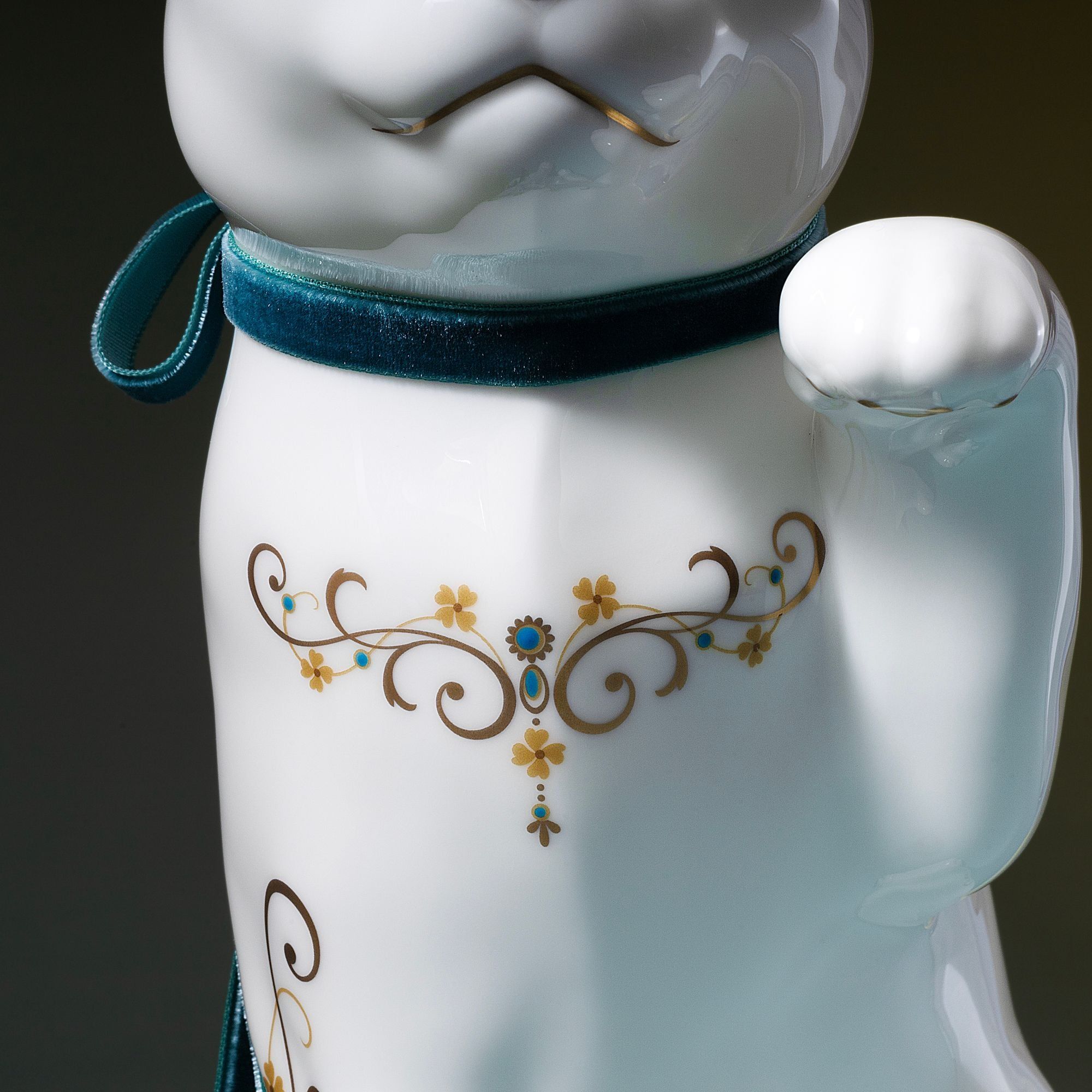 Tượng sứ mèo may mắn cao 26,3cm sứ xương cao cấp Nhật Bản | Noritake Fortune Cat AC452 - T54550