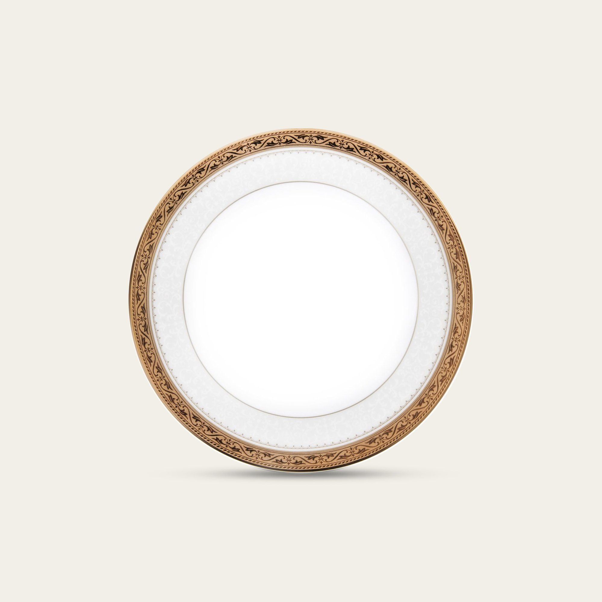 Đĩa tròn cỡ nhỏ đường kính 16,7cm lót bát (chén) cơm sứ xương | Noritake Odessa Gold 4874L - 97212