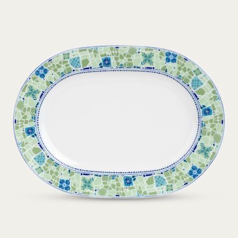  Đĩa Oval cỡ nhỏ (SM) dài 30,4cm sứ trắng | Noritake Aegean Dreams 1740L - 91045 