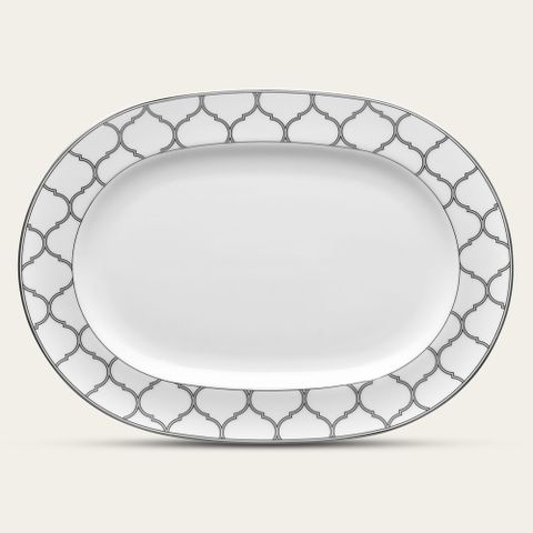  Đĩa Oval cỡ vừa (MD) dài 35,3cm sứ trắng | Noritake Eternal Palace 1717L - 91044 