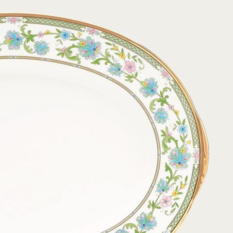  Đĩa Oval cỡ lớn (LG) dài 42,5cm sứ xương Nhật Bản | Noritake Yoshino 9983J - 59543 