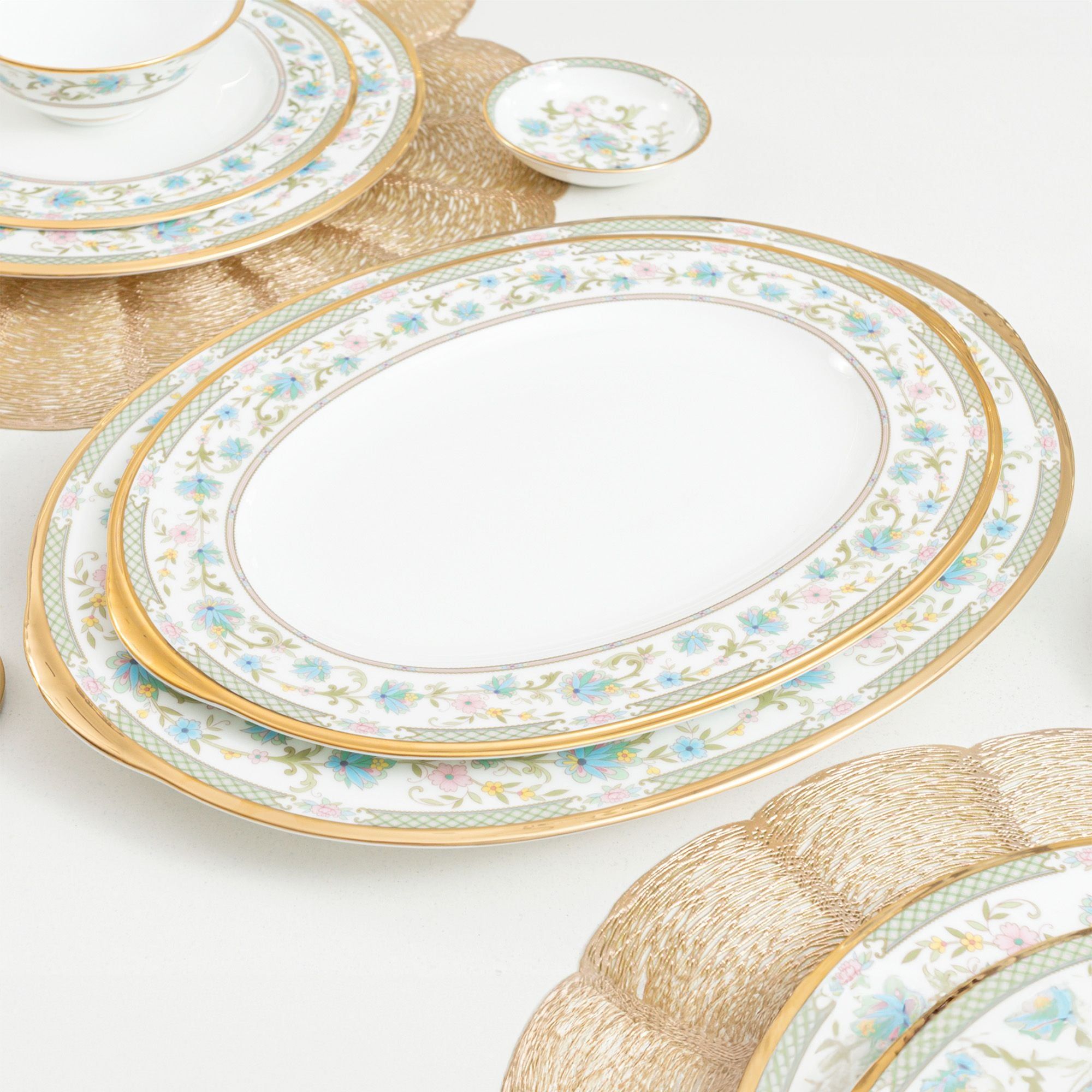 Đĩa Oval cỡ vừa (MD) dài 37,2cm sứ xương Nhật Bản | Noritake Yoshino 9983J - 59544