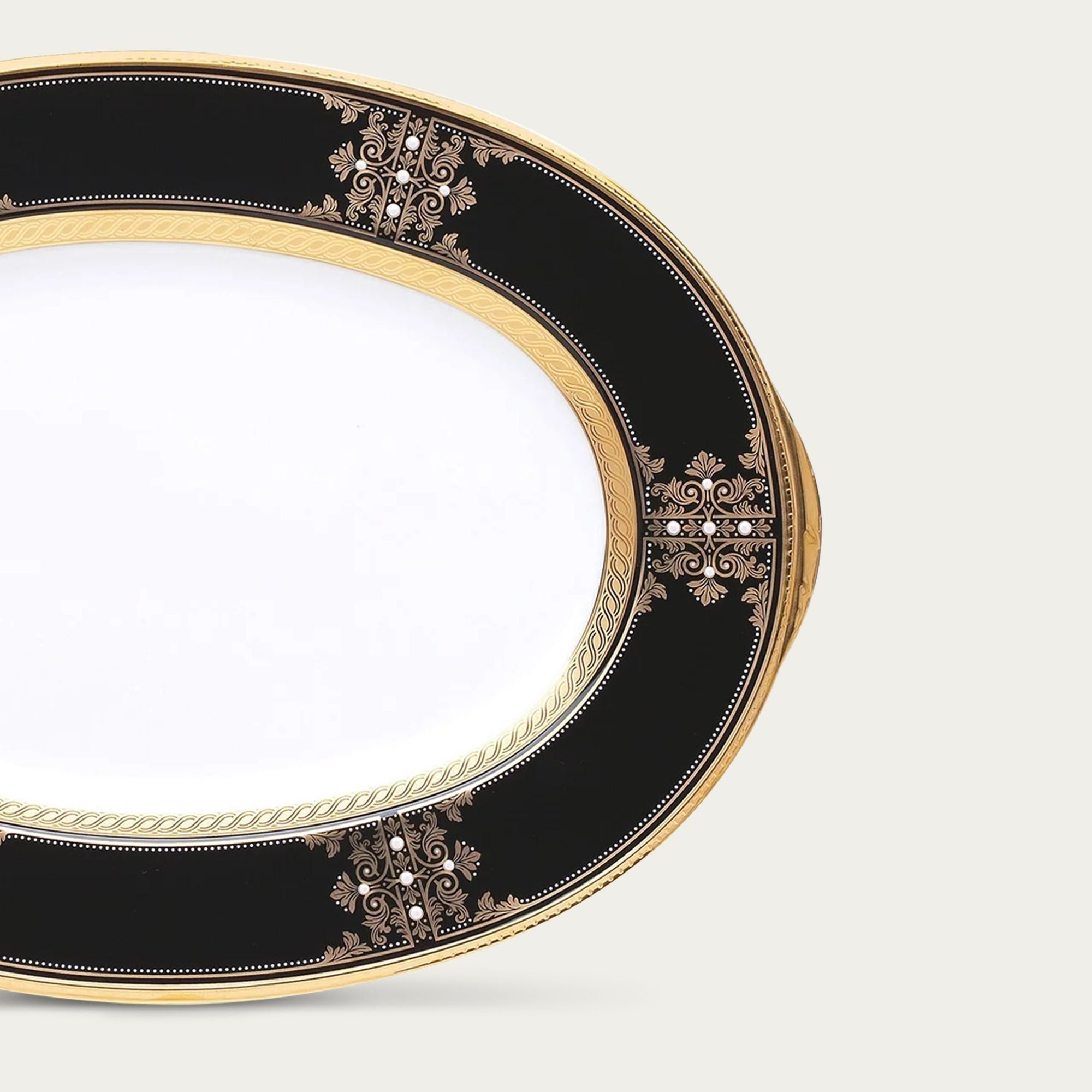 Đĩa Oval cỡ nhỏ (SM) dài 32cm sứ xương Nhật Bản | Noritake Evening Majesty 4818J - 59545