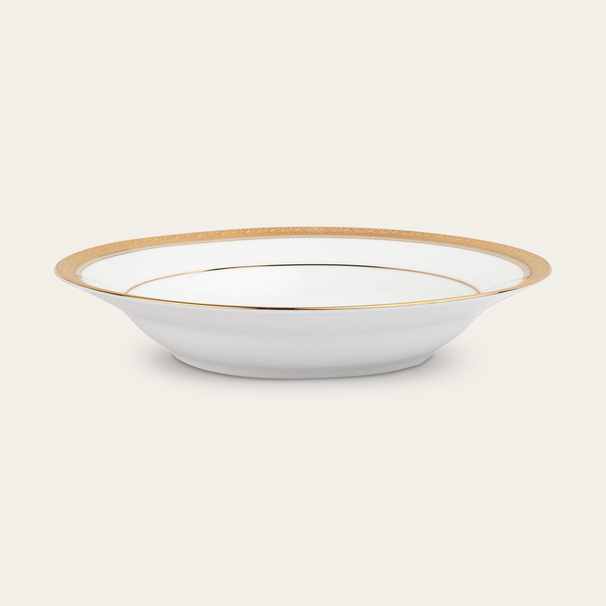 Đĩa sâu lòng 22,6cm dung tích 300ml sứ trắng | Noritake Crestwood Gold 4167L - 91398