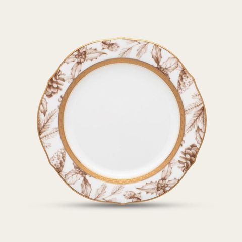  Đĩa tròn cỡ vừa (loại đặc biệt) 23cm phiên bản Giáng Sinh sứ trắng | Noritake Charlotta Holiday 1716-2L - 91310 