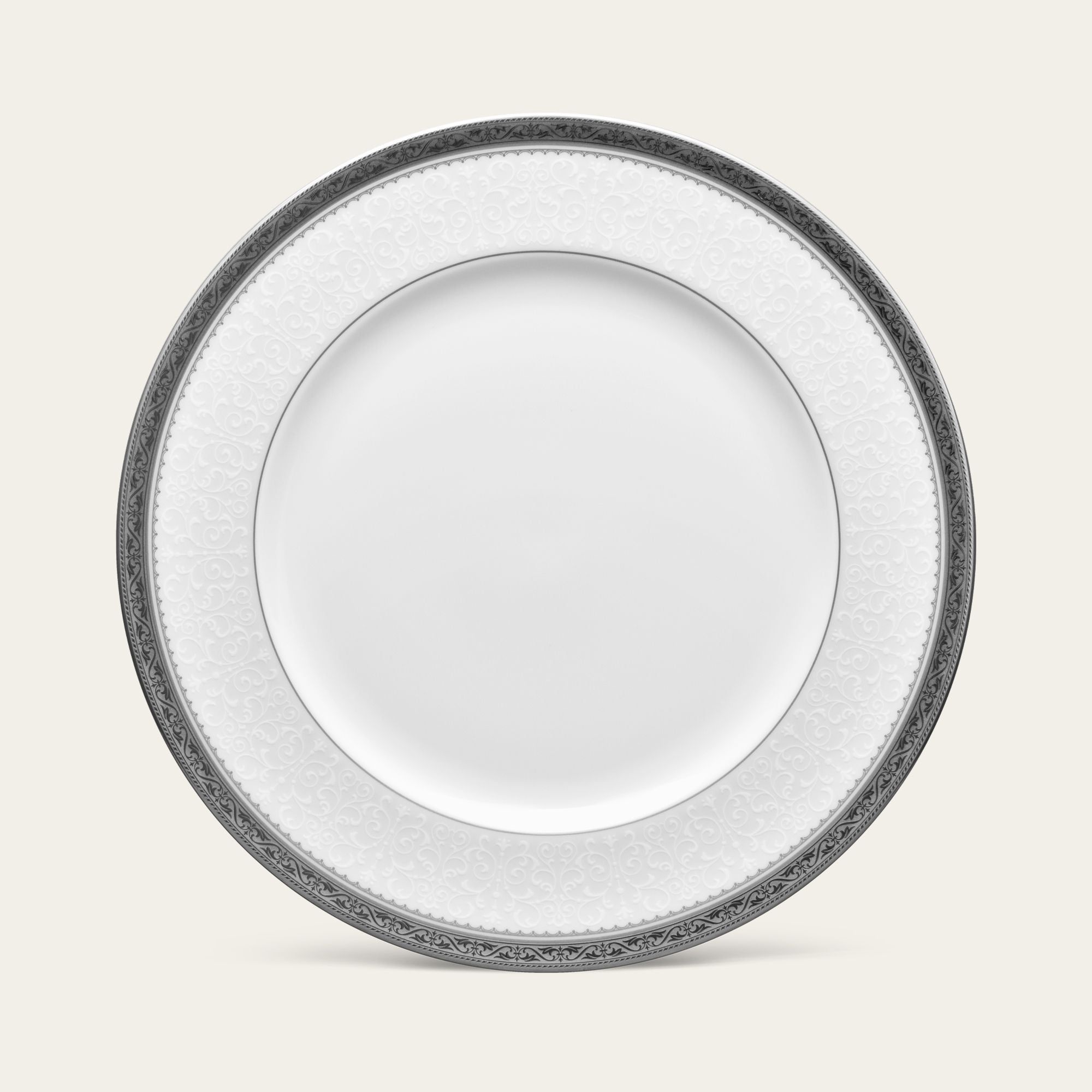 Đĩa tròn cỡ lớn đường kính 27cm sứ xương | Noritake Odessa Platinum 4875L - 97220