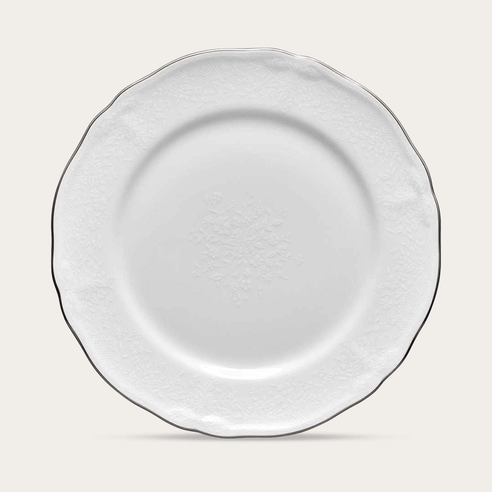 Đĩa tròn cỡ lớn đường kính 27cm sứ trắng | Noritake Princess Bouquet Platinum 1661L - 94420