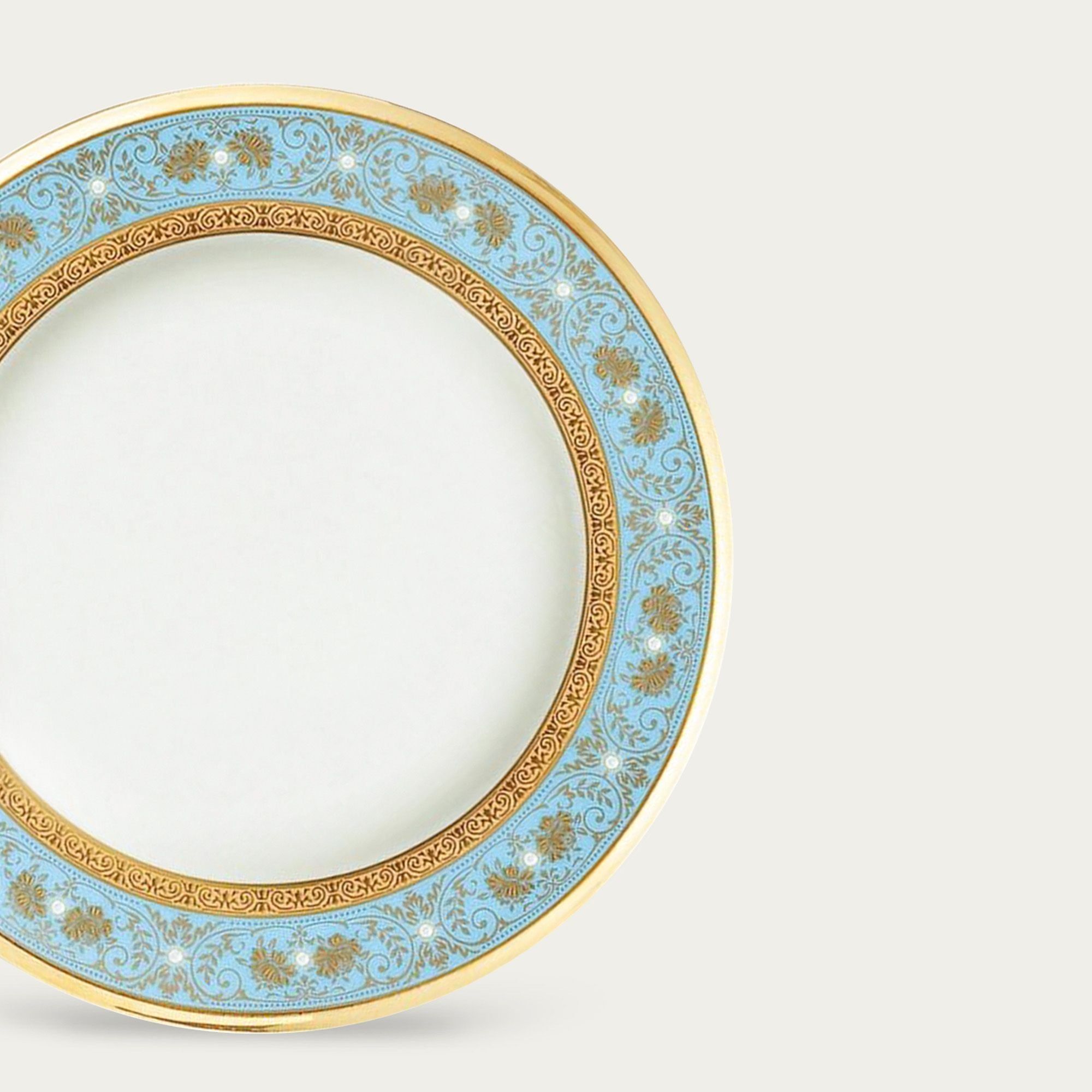 Đĩa tròn cỡ nhỏ đường kính 17,2cm lót bát (chén) cơm sứ xương Nhật Bản | Noritake Georgian Turquoise 4857J - 59512