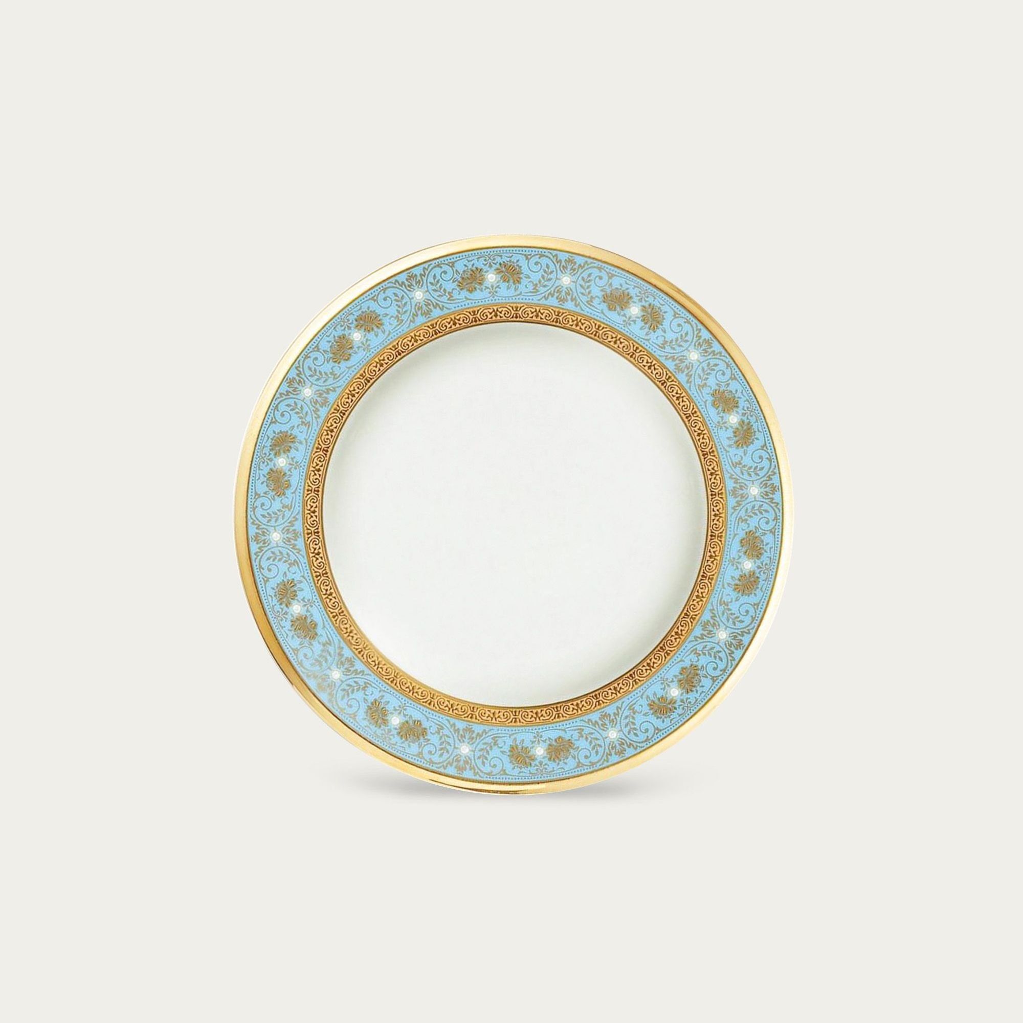 Đĩa tròn cỡ nhỏ đường kính 17,2cm lót bát (chén) cơm sứ xương Nhật Bản | Noritake Georgian Turquoise 4857J - 59512
