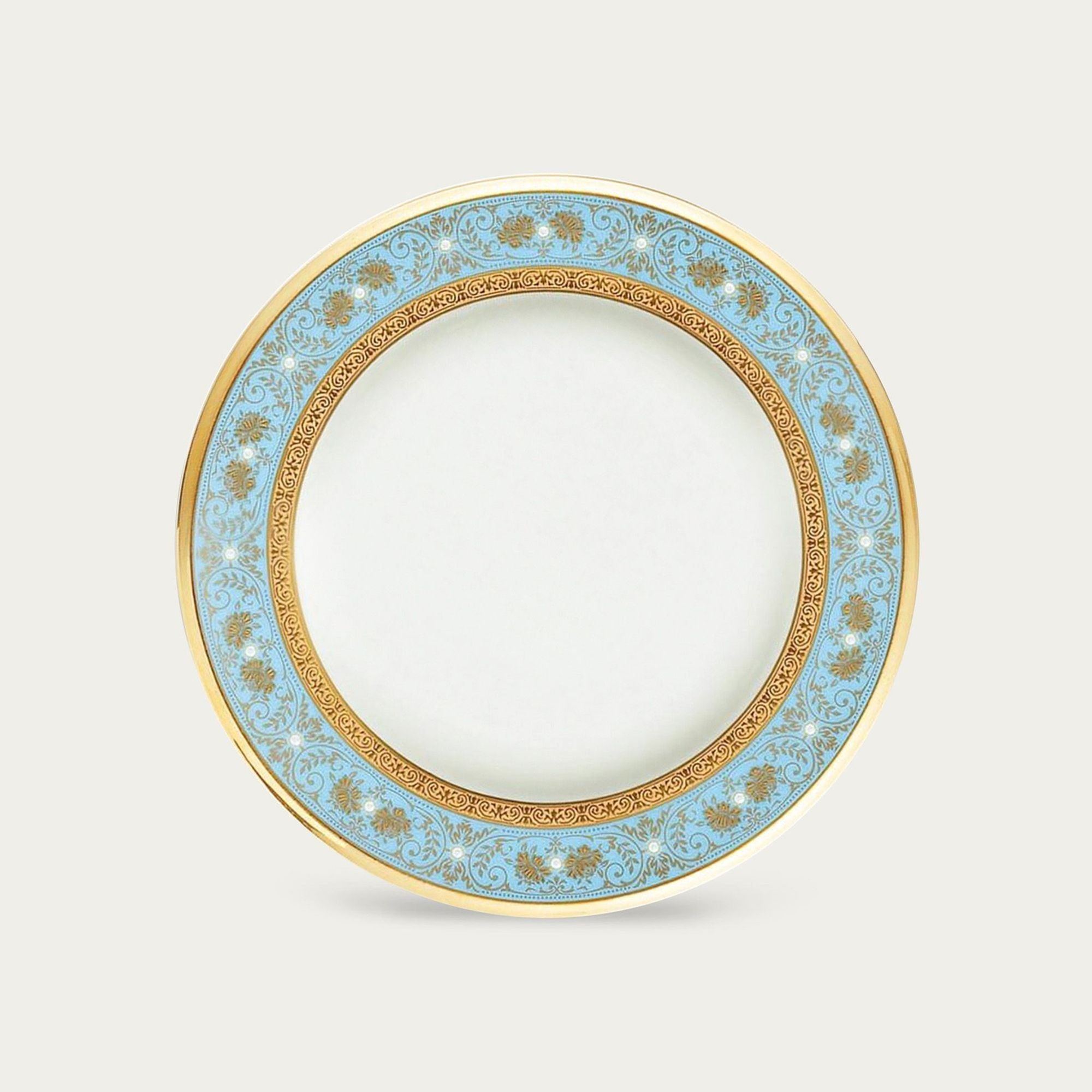 Đĩa tròn cỡ vừa đường kính 21,8cm sứ xương Nhật Bản | Noritake Georgian Turquoise 4857J - 59511