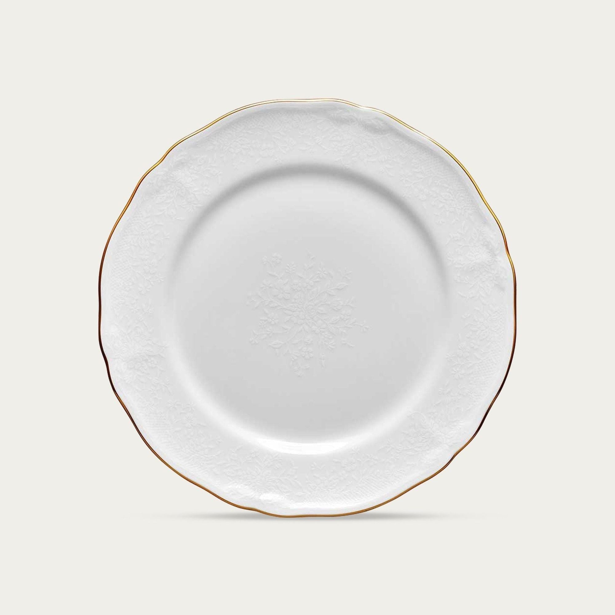 Đĩa tròn cỡ vừa đường kính 21cm sứ trắng | Noritake Princess Bouquet Gold 1660L - 94411