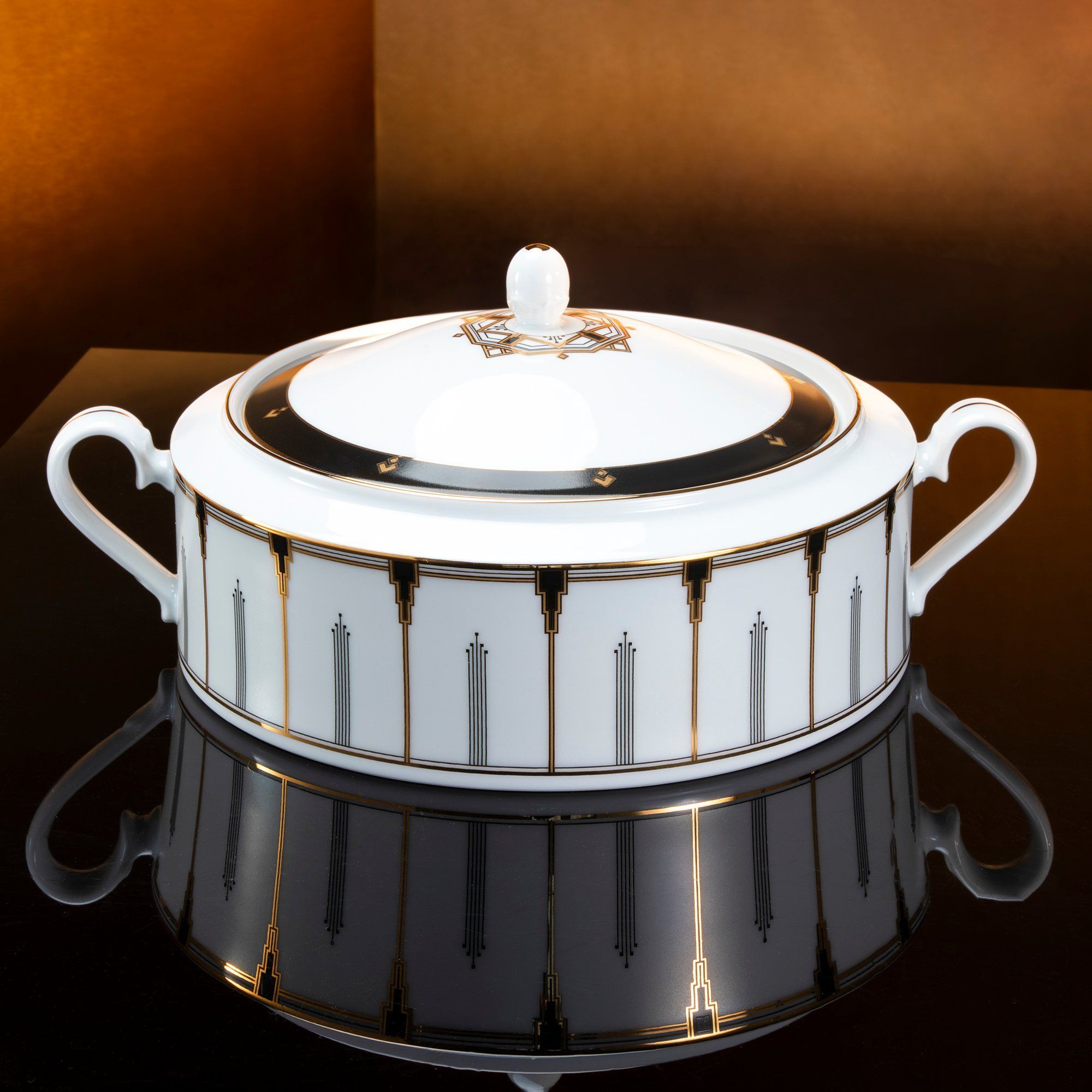 Bộ đĩa ăn kiểu Âu 22 món (cho 6 người) sứ trắng | Noritake Empire Gold 1786L - D024AM