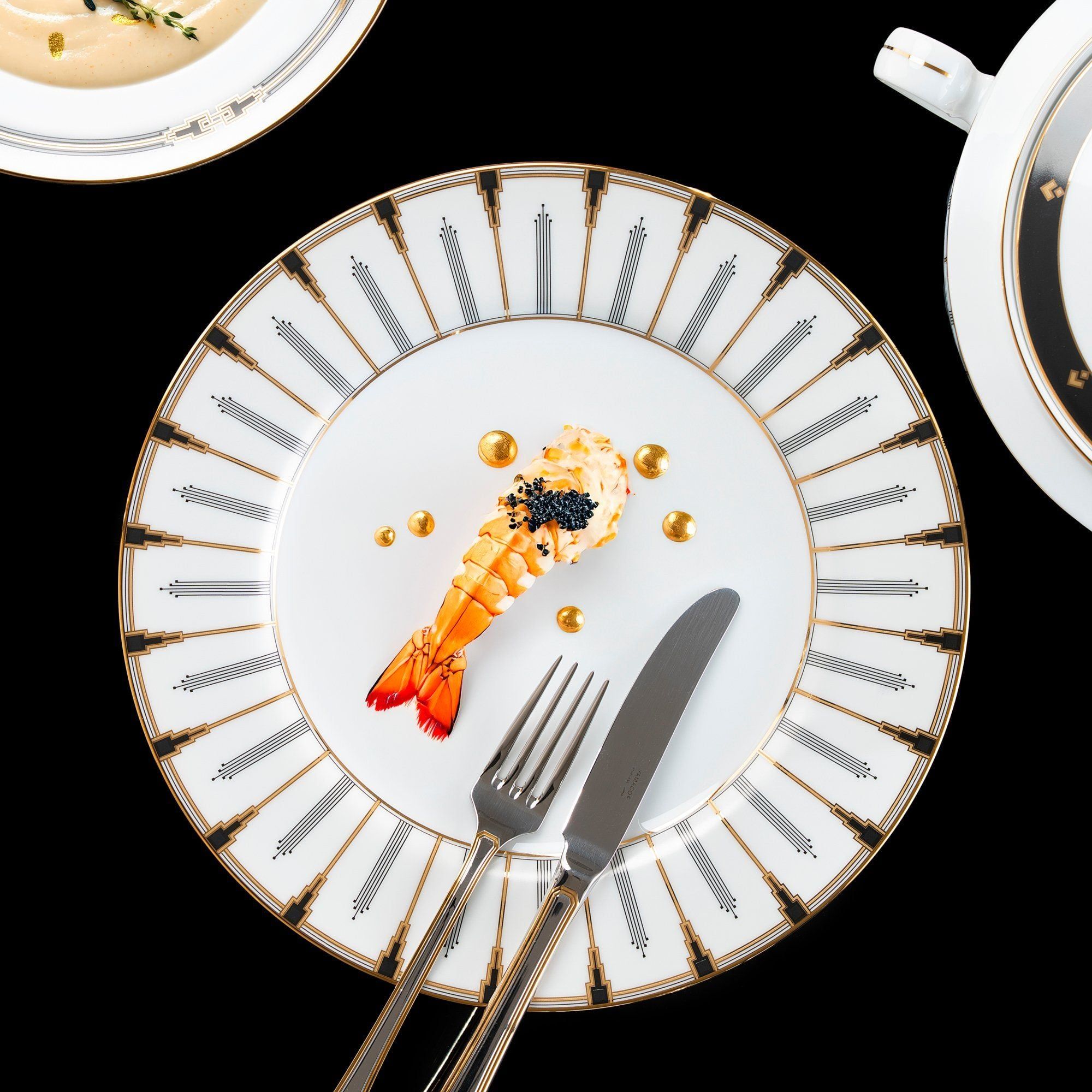 Bộ đĩa ăn kiểu Âu 22 món (cho 6 người) sứ trắng | Noritake Empire Gold 1786L - D024AM