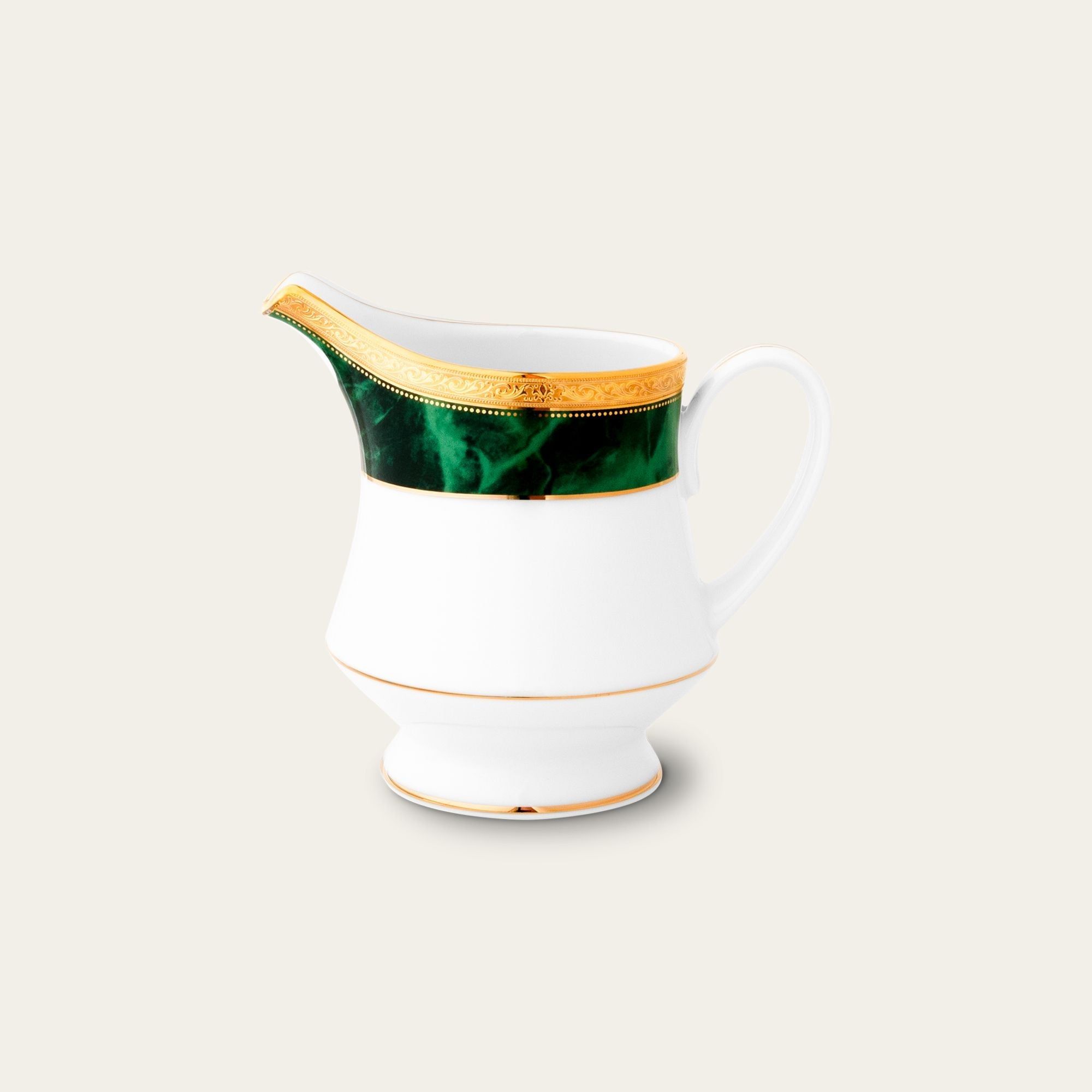 Bình (hũ) đựng sữa dung tích 260ml sứ trắng | Noritake Majestic GREEN M-164L - 91128