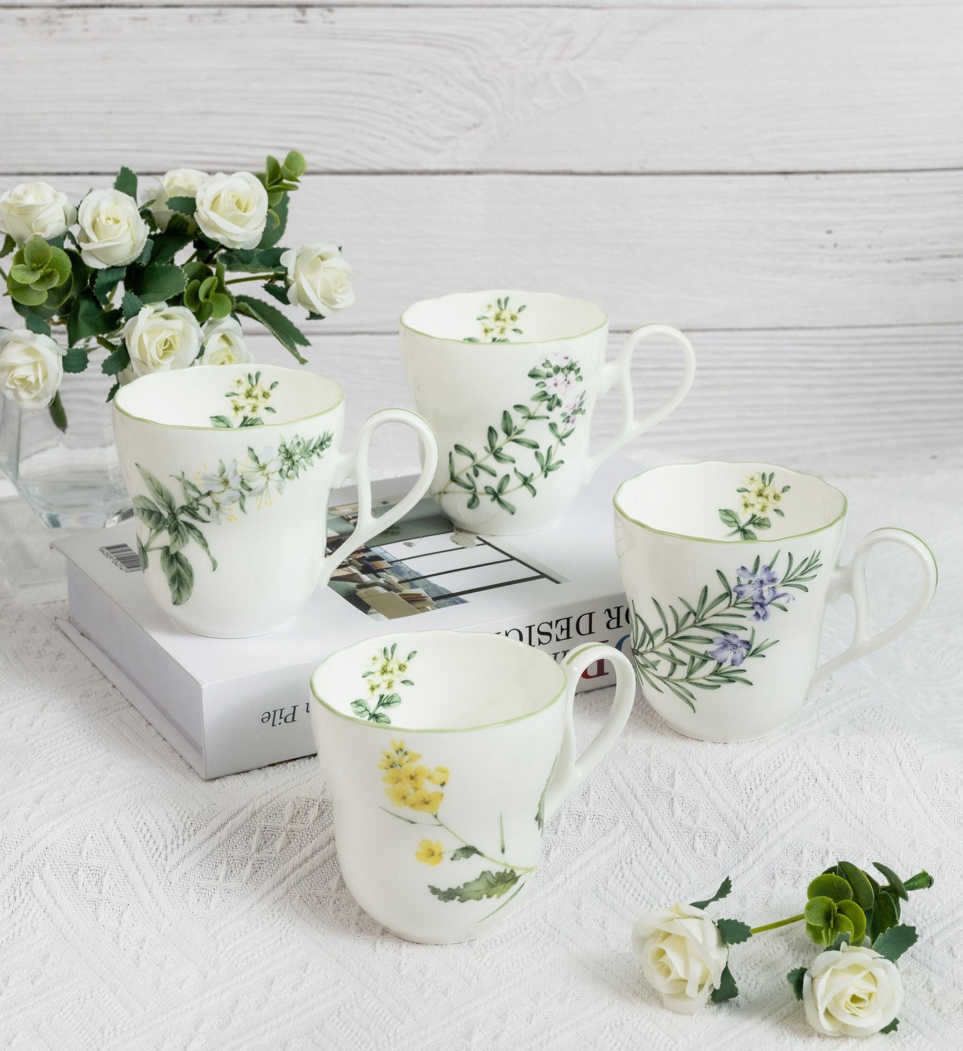 Cốc (ly) uống nước, cà phê dung tích 375ml sứ xương | Noritake English Herbs 4942-2L - T97855