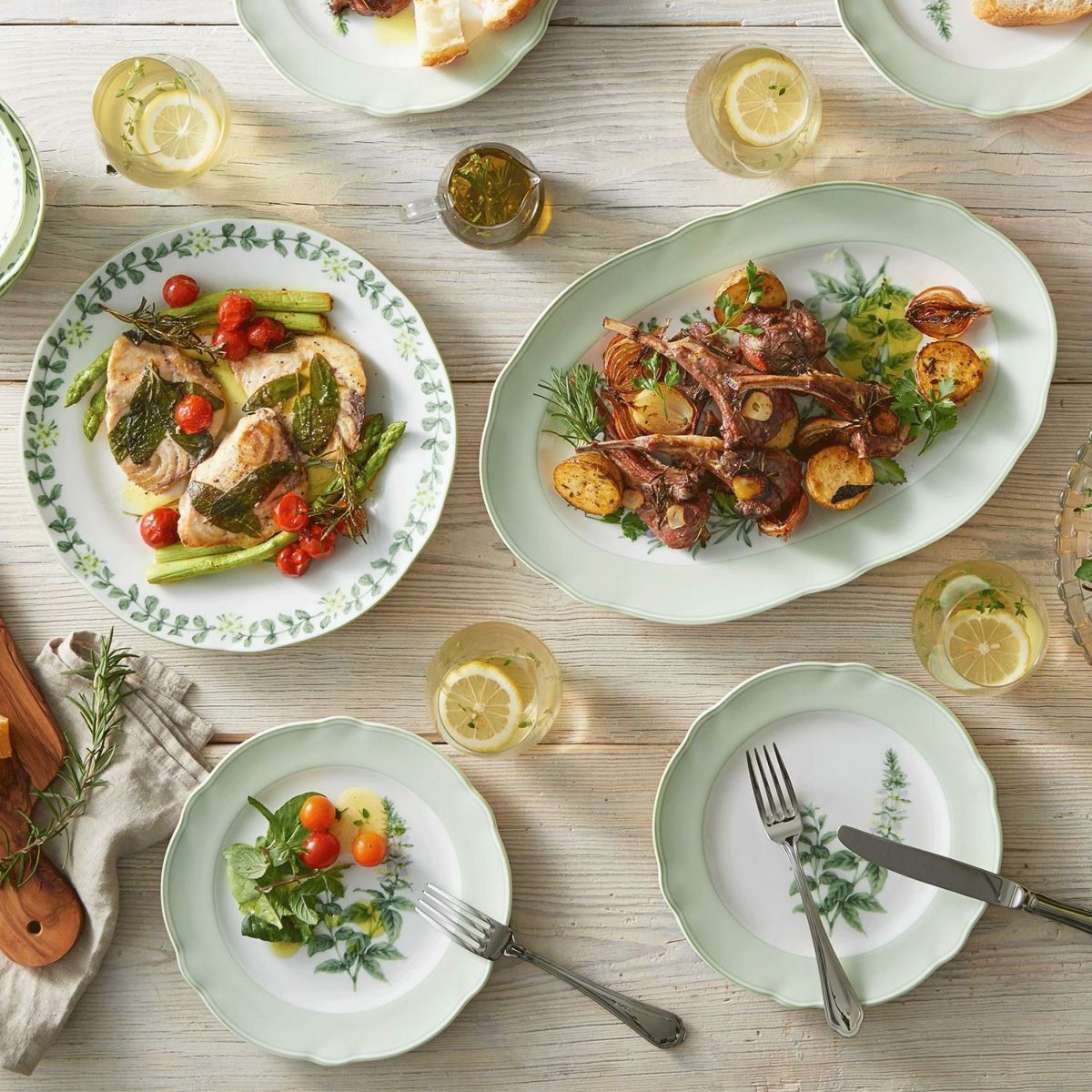 Đĩa sâu lòng 19,4cm dung tích 650ml sứ xương | Noritake English Herbs 4942L - 97897