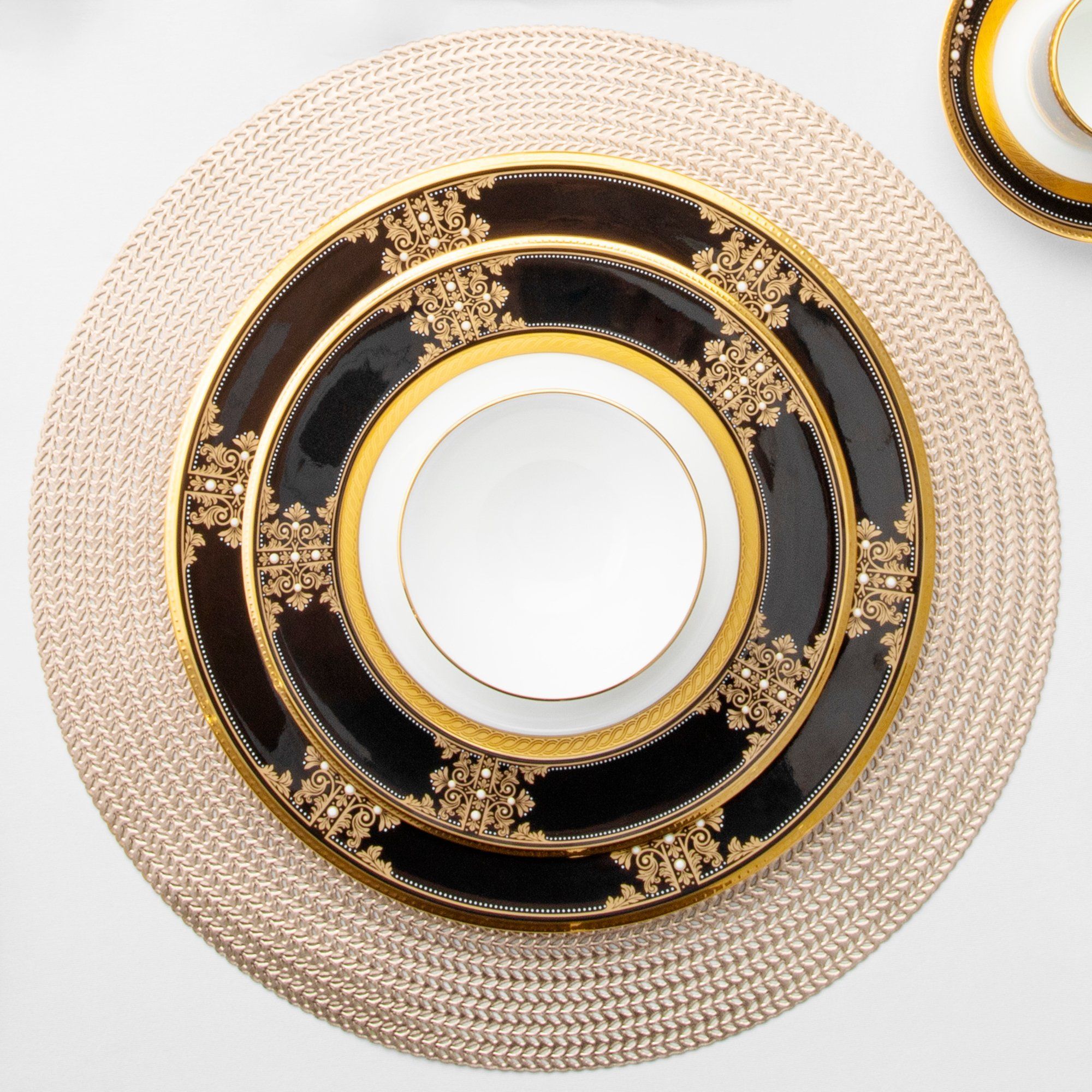 Đĩa tròn cỡ nhỏ đường kính 17,2cm lót bát (chén) cơm sứ xương Nhật Bản | Noritake Evening Majesty 4818J - 59512