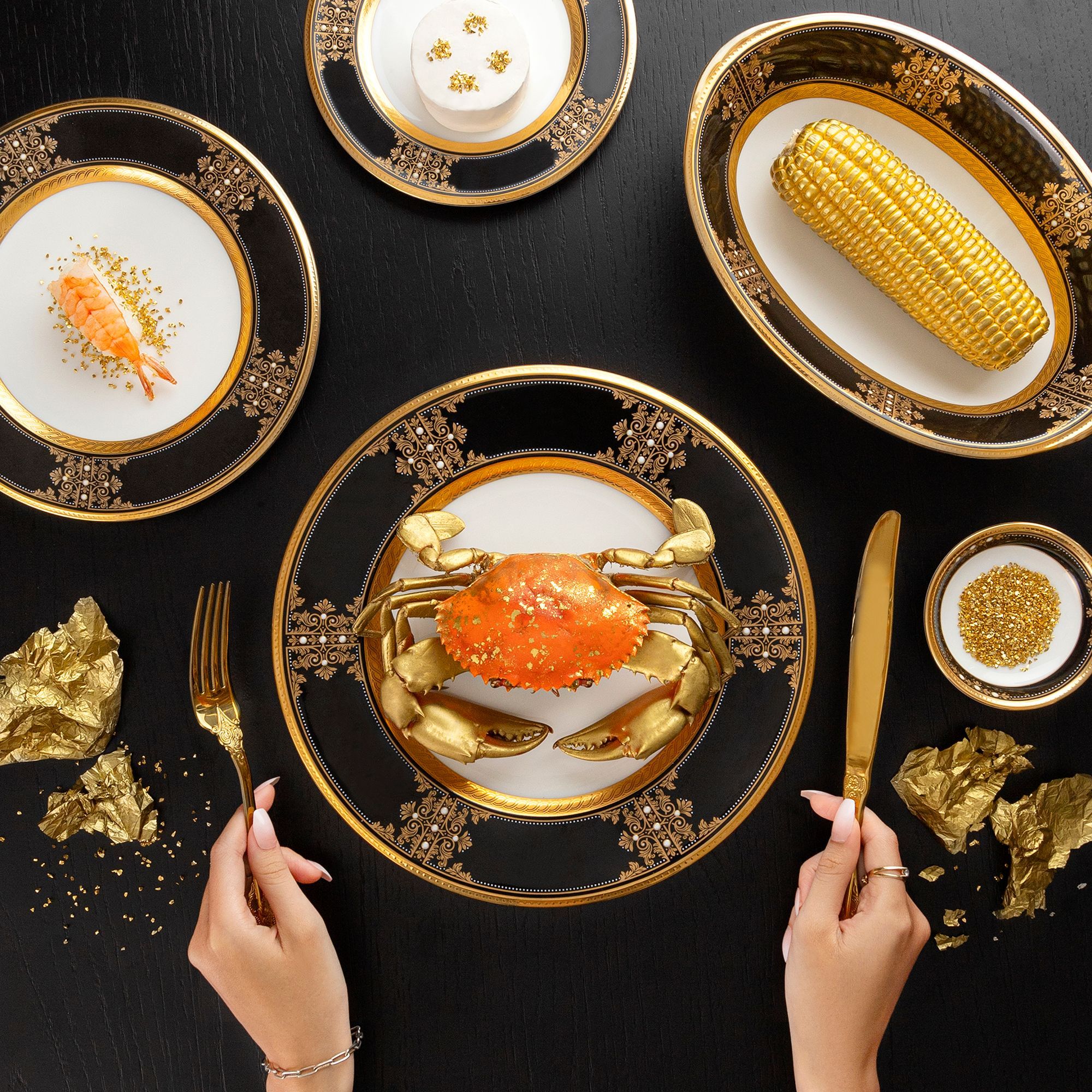 Bộ đĩa ăn kiểu Âu 22 món (cho 6 người) sứ xương Nhật Bản | Noritake Evening Majesty 4818J - D024AK