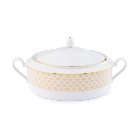  Âu cơm (thố cơm) có nắp dung tích 1.720ml sứ trắng | Noritake Trocadero Gold 1787L - 91029 
