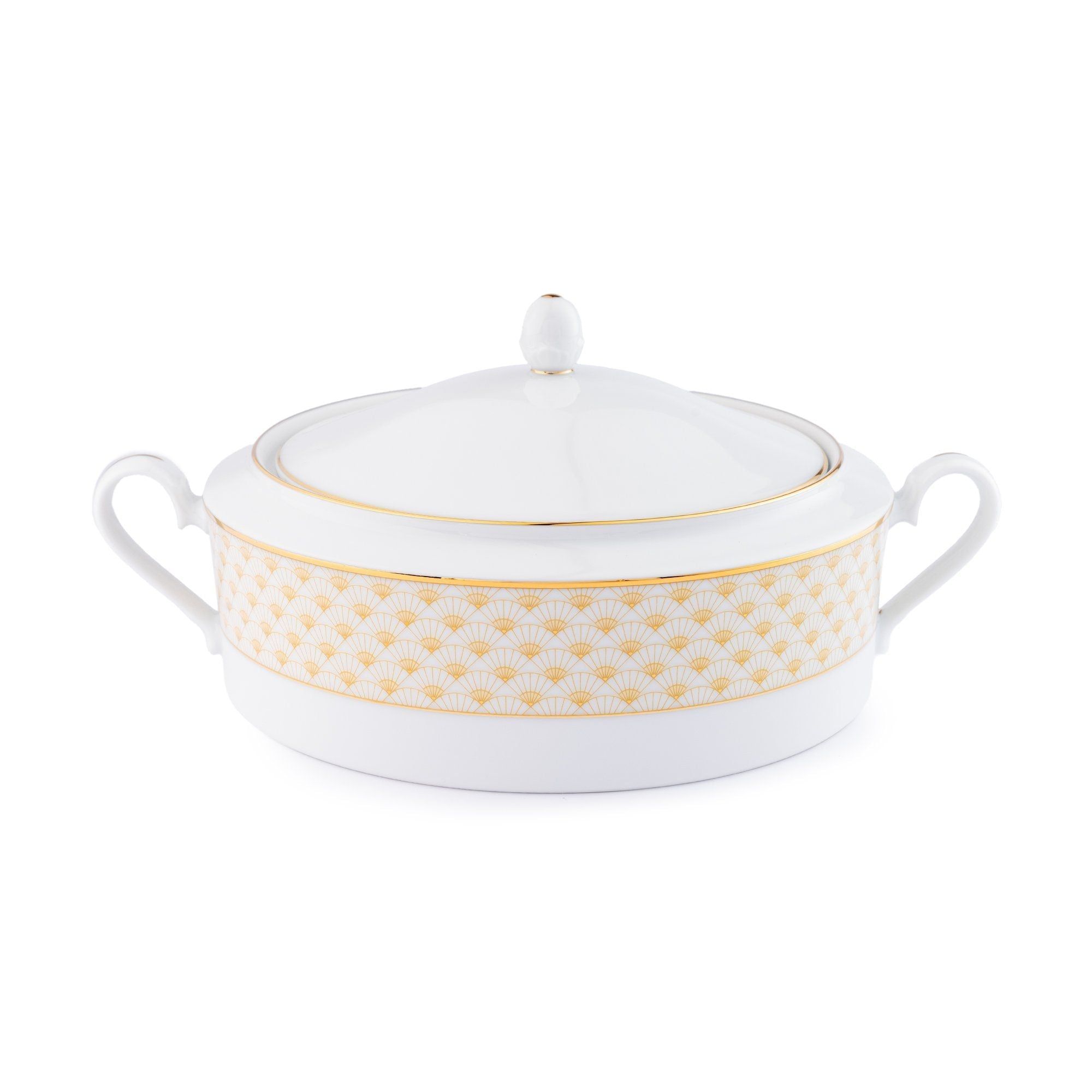 Âu cơm (thố cơm) có nắp dung tích 1.720ml sứ trắng | Noritake Trocadero Gold 1787L - 91029
