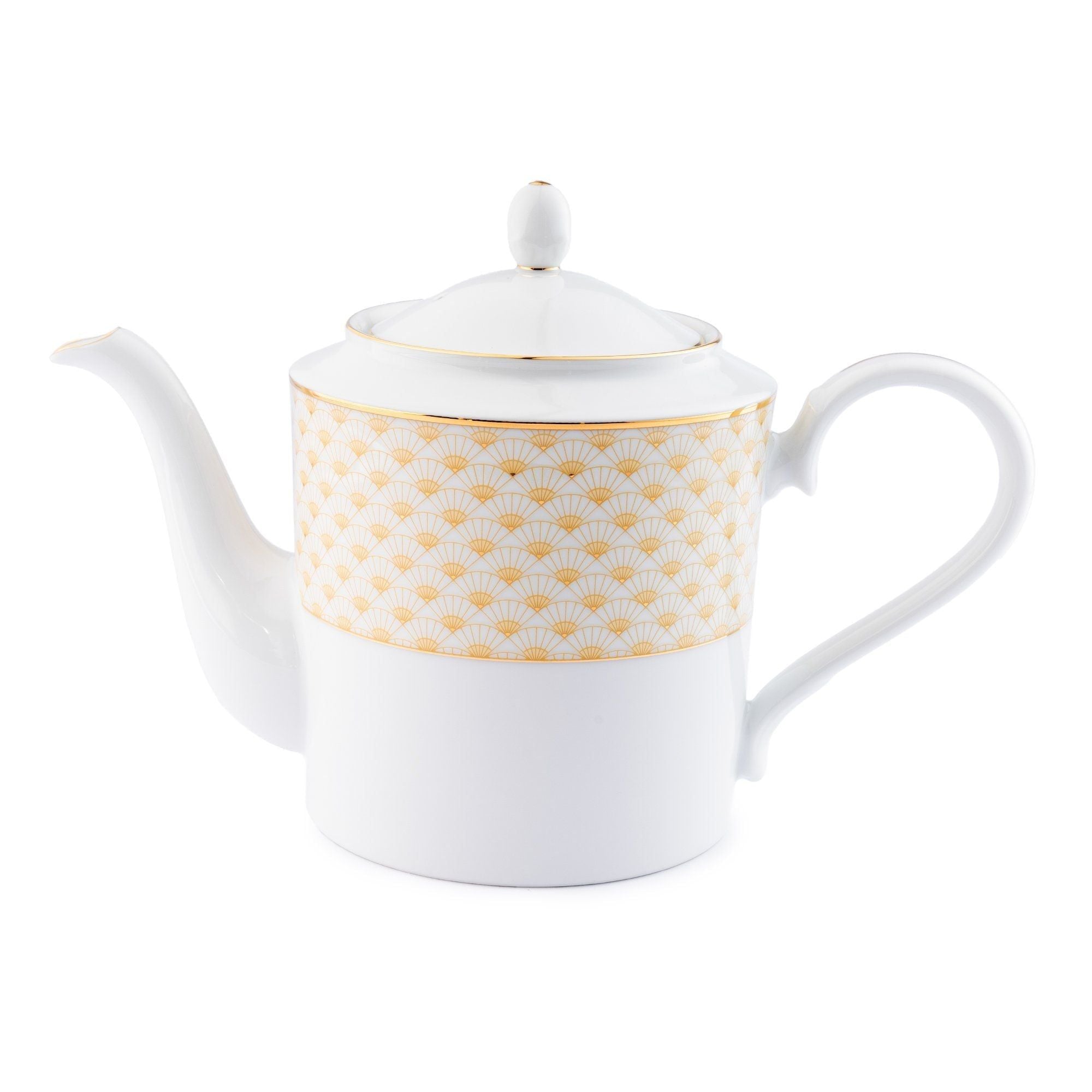 Ấm trà (bình trà) dung tích 1.500ml sứ trắng | Noritake Trocadero Gold 1787L - 91023