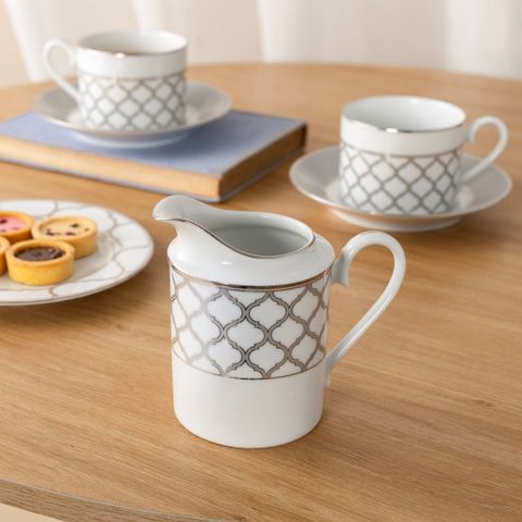  Bộ ấm chén uống trà (ấm 1.500ml, chén 240ml) 15 món sứ trắng | Noritake Eternal Palace 1717L - T017A 