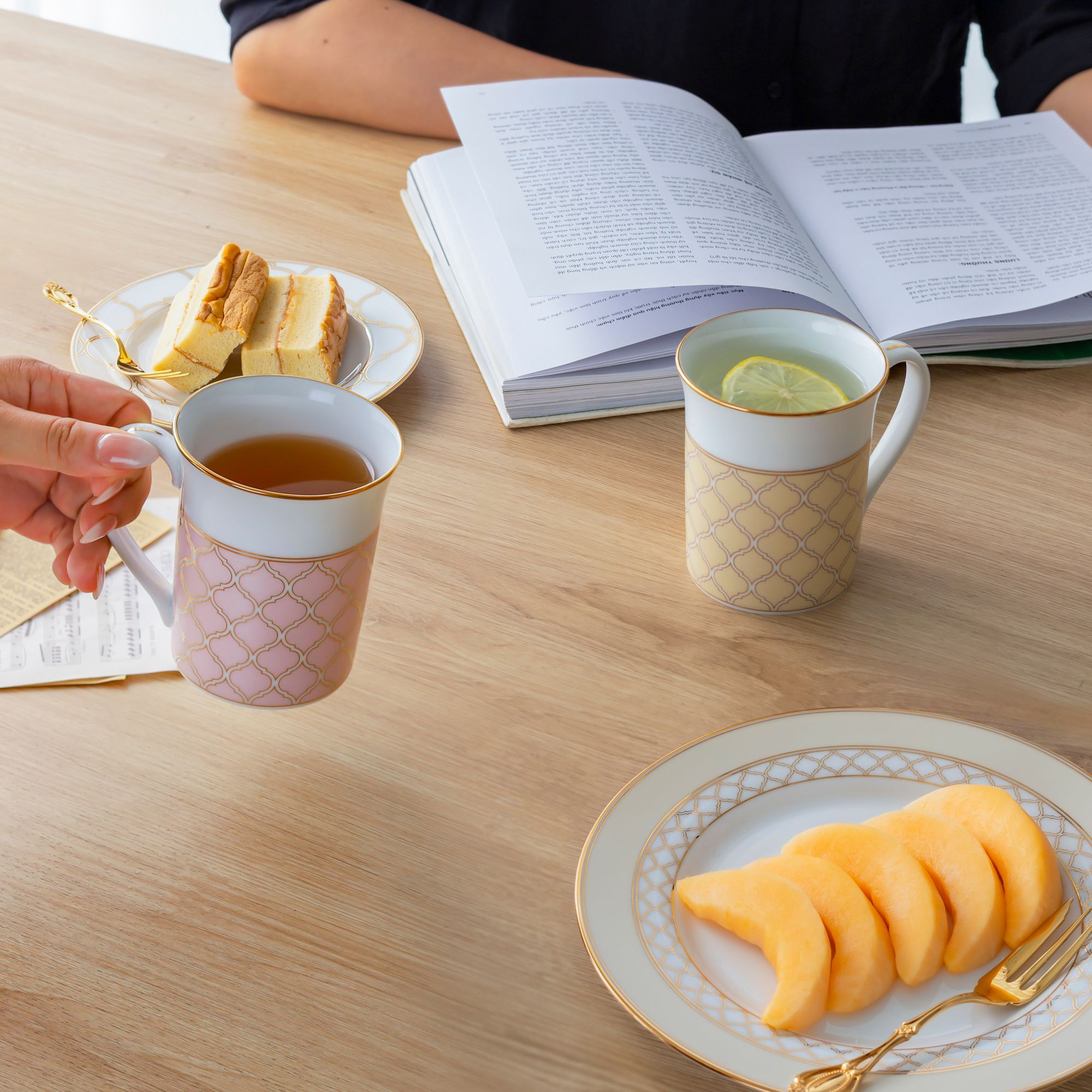 Cốc (ly) uống nước, cà phê dung tích 310ml sứ trắng | Noritake Eternal Carmel 1745L - Q001EA